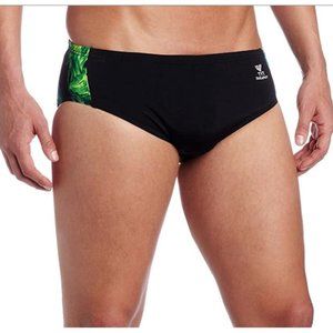 TYR Men’s Swimwear Sport Firerock Splice Racer SwimSuit Brief Size 32 NWOT